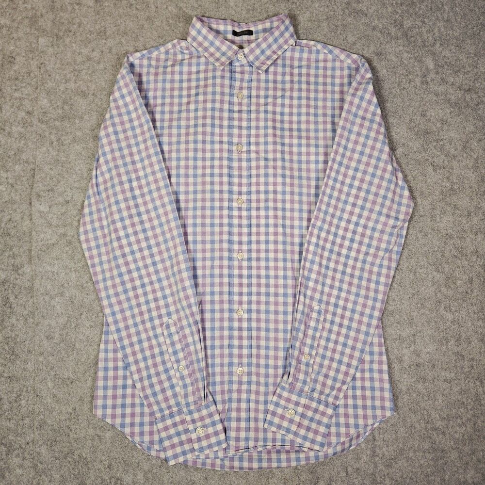J.Crew Crewcuts Boys Premium Ludlow Purple Plaid Button Up Shirt Preppy Size 16